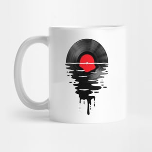 Vinyl LP Music Record Sunset Red Mug